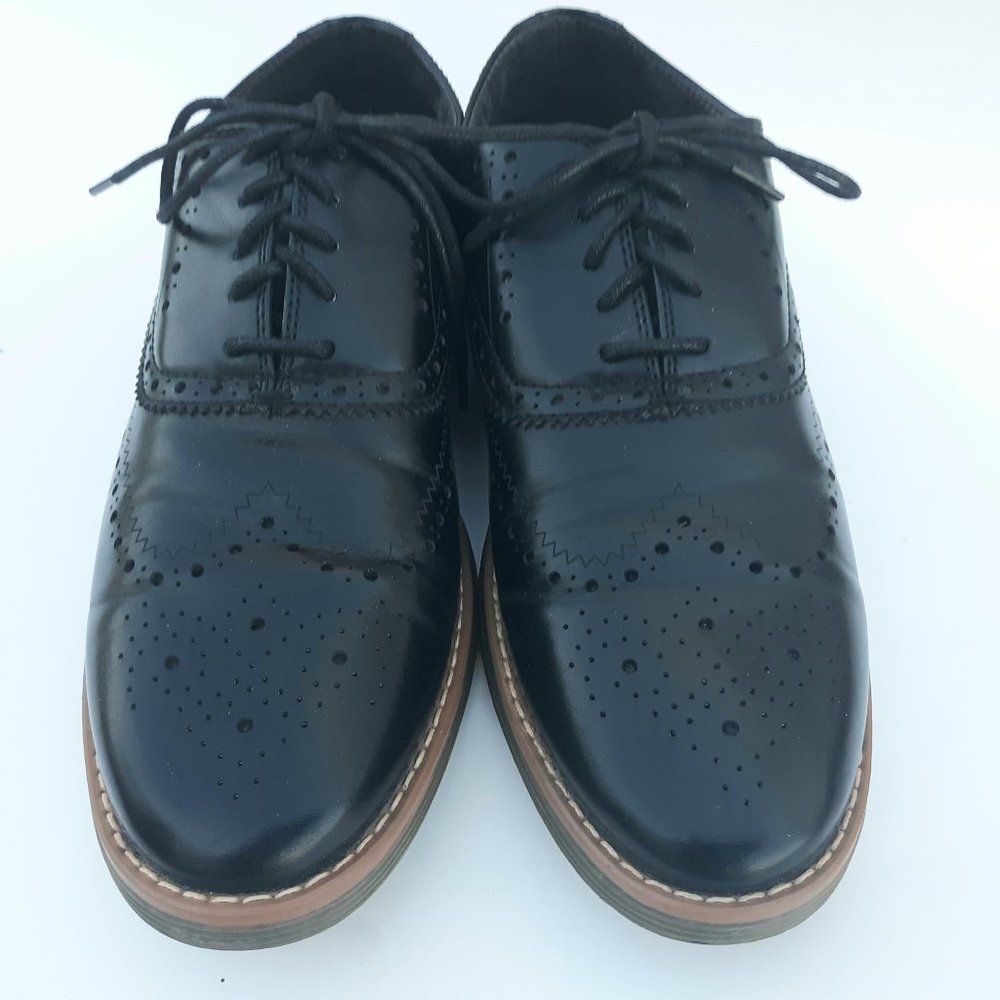 Harrison Myles Wingtip C-1905 Black Men's 7 1/2